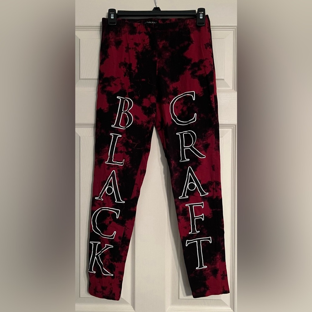Blackcraft Cult brand leggings red black tie dye goth alt fashion killstar BCC